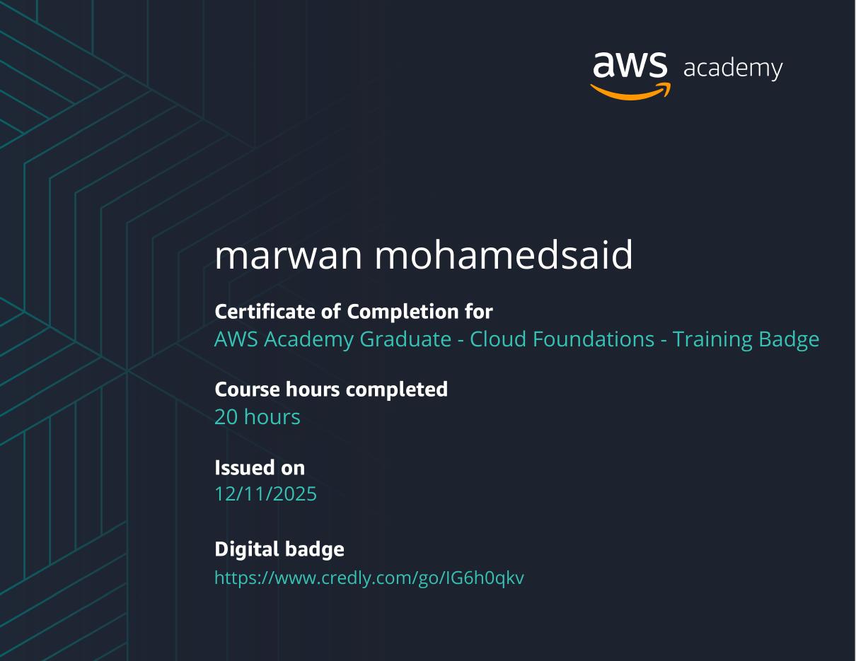 AWS Academy Cloud Foundations badge